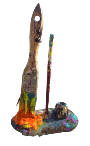 La solitude de L'ARTISTE 3:DUO PINCEAUX & CANELE by PatMoli, Sculpture for Sale on Select