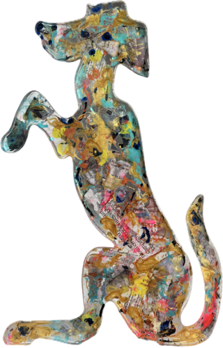 CHIEN  PATTI 40 BLEU by PatMoli, Sculpture for Sale on Select