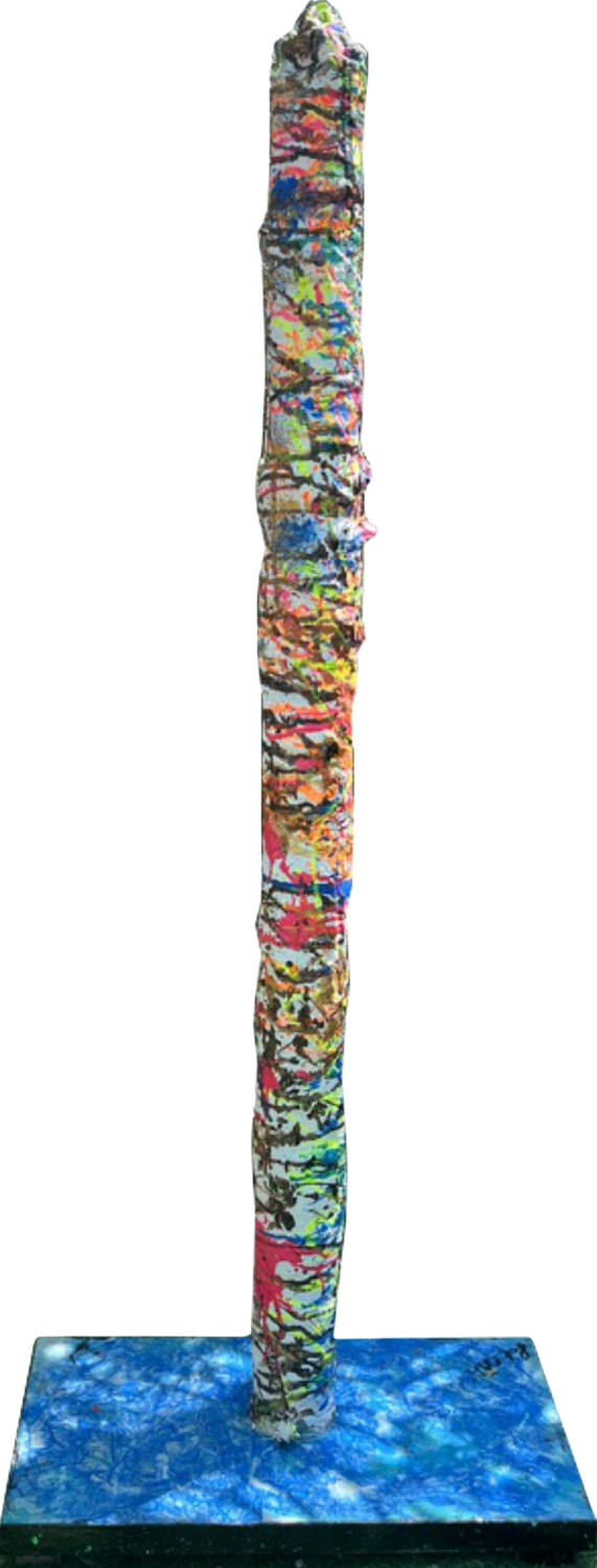 Arbre tube en équilibre Z , sur socle PatMoli Sculpture for sale