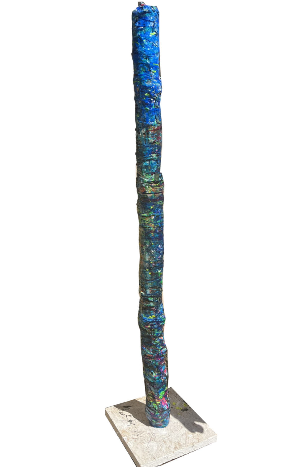Arbre tube bleu X 152 PatMoli Sculpture for sale