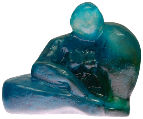 Femme nue bleue l'attente by Michèle Loussouarn, Sculpture for Sale on Select