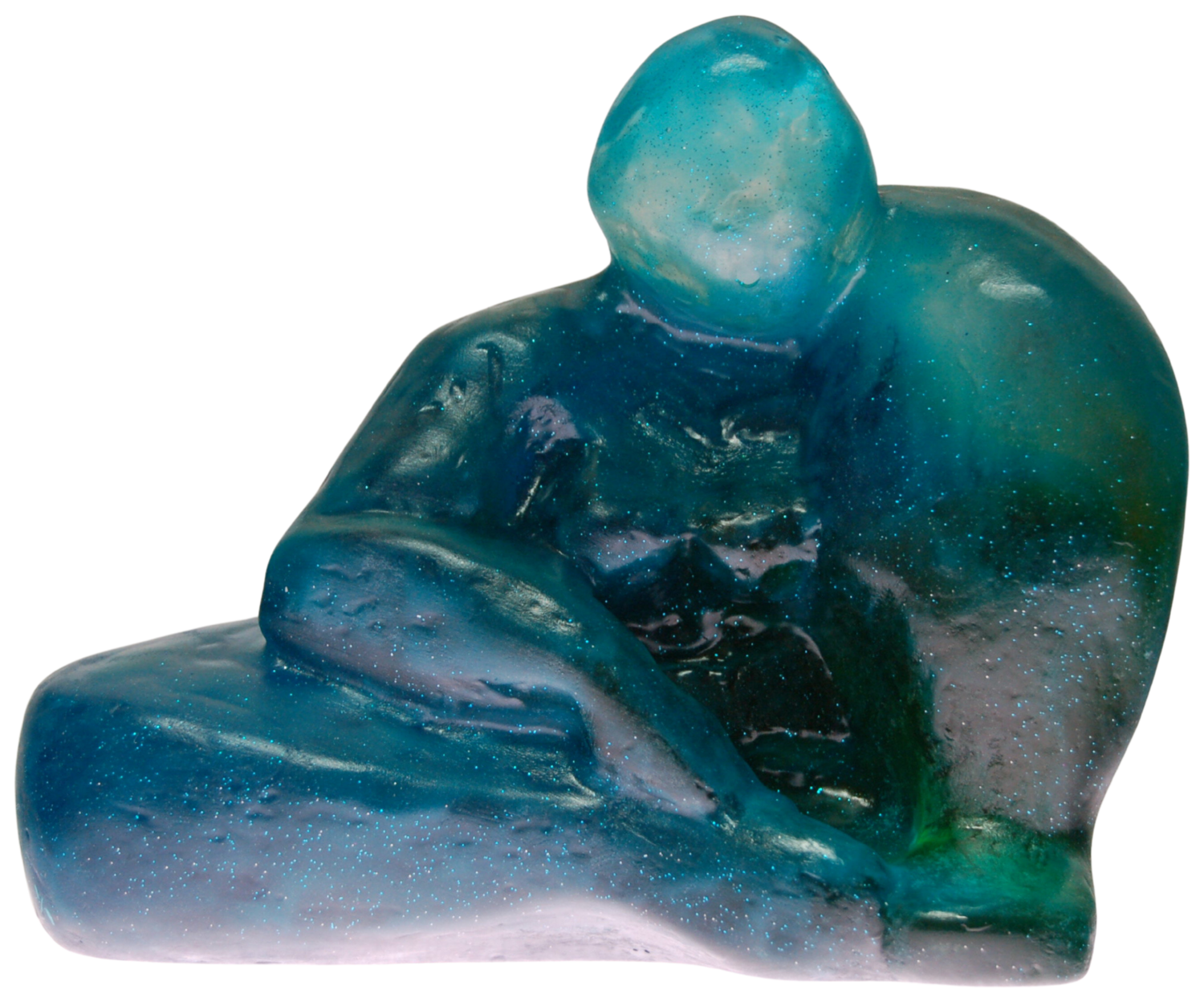 Femme nue bleue l'attente Michèle Loussouarn Sculpture for sale