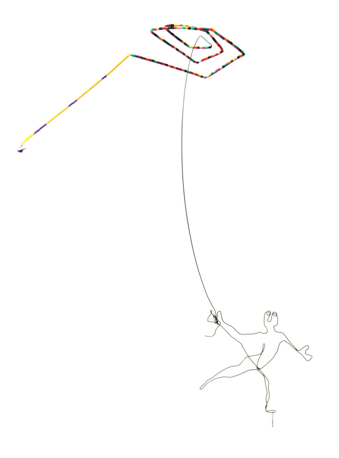 L'homme au cerf-volant Michèle Loussouarn Sculpture for sale