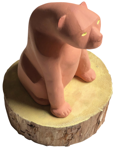 Pantera color sabbia con base di legno by Daniele Nannini, Sculpture for Sale on Select