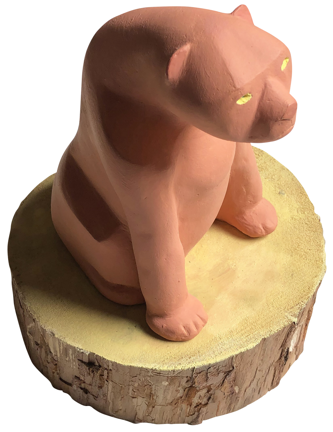 Pantera color sabbia con base di legno Daniele Nannini Sculpture for sale