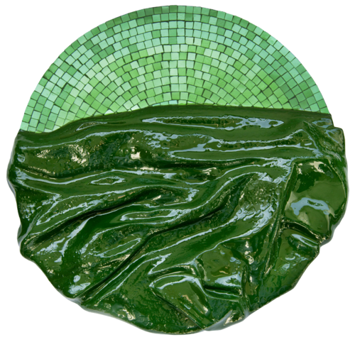 Emerald mosaic. 3D textured. by Svetlana Saratova, Sculpture for Sale on Select