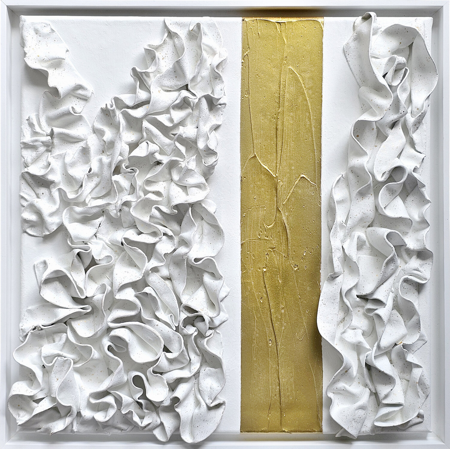 White Ruffles & Gold Svetlana Saratova Sculpture for sale