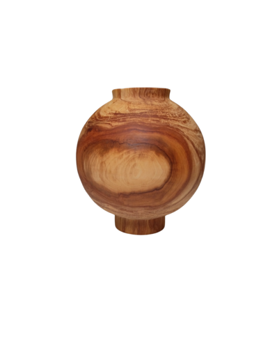 Kugelvase oder Moonjar aus Apfelbaum Holz by Klaus Kirchner, Sculpture for Sale on Select