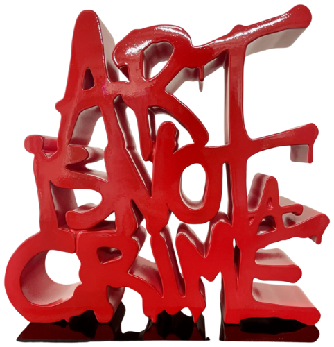 ART IS NOT A CRIME RED by N NATHAN, Sculpture for Sale on Select