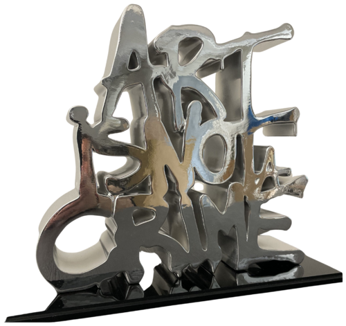 ART IS NOT A CRIME CHROME by N NATHAN, Sculpture for Sale on Select