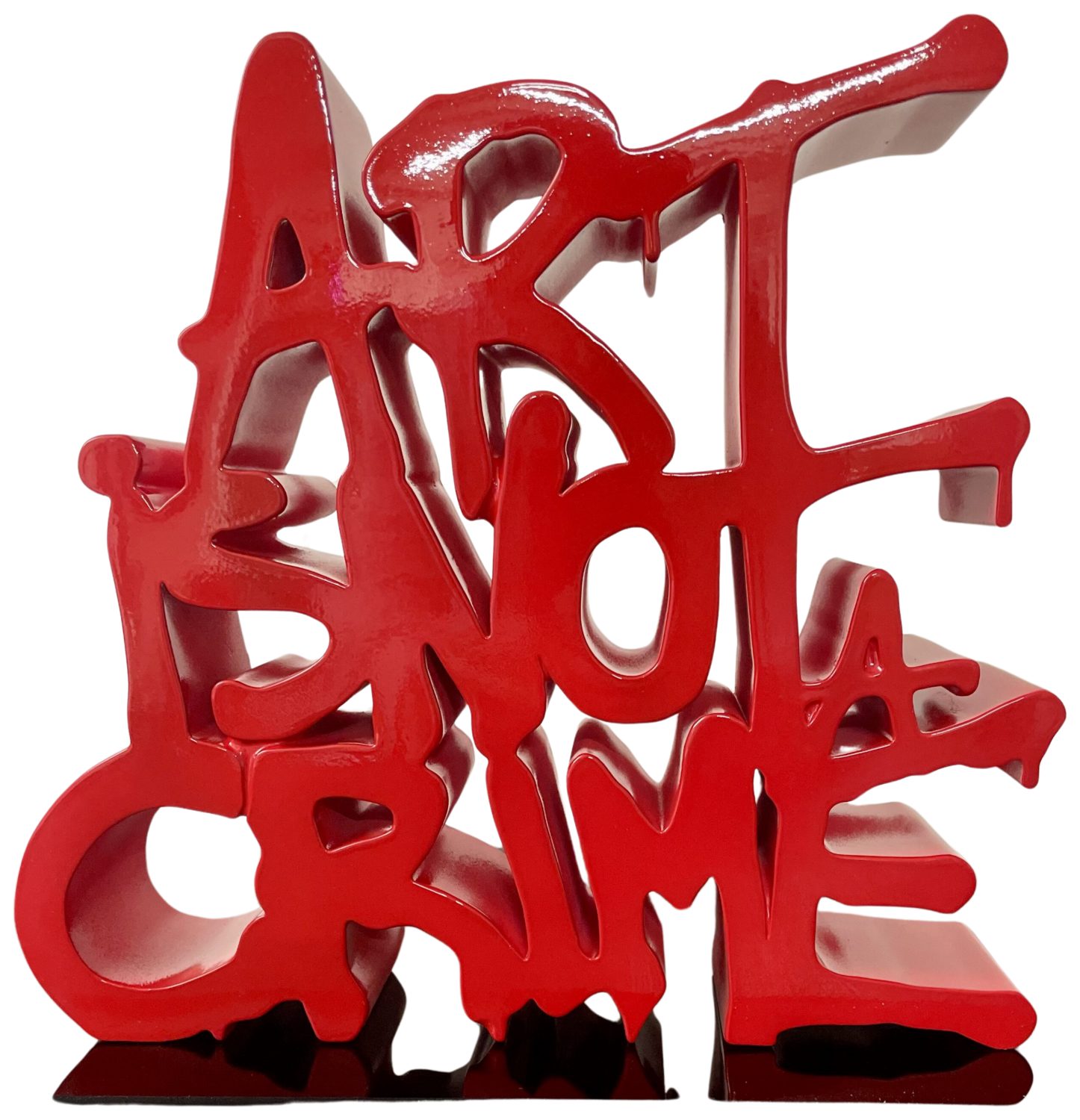 ART IS NOT A CRIME RED N NATHAN Sculpture for sale