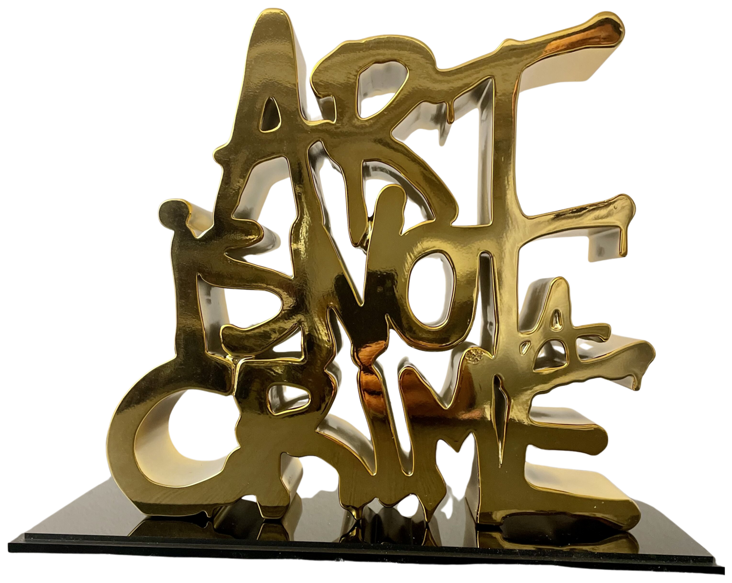 ART IS NOT A CRIME GOLD N NATHAN Sculpture for sale