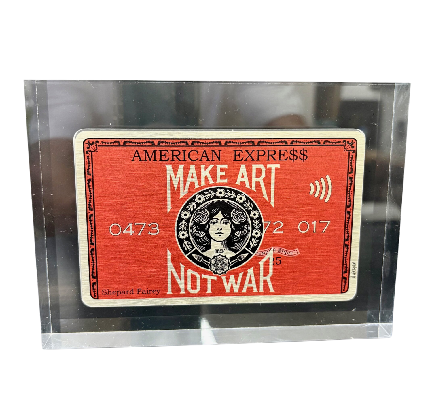 Plexi Card Amex Shepard fairey N NATHAN Sculpture for sale