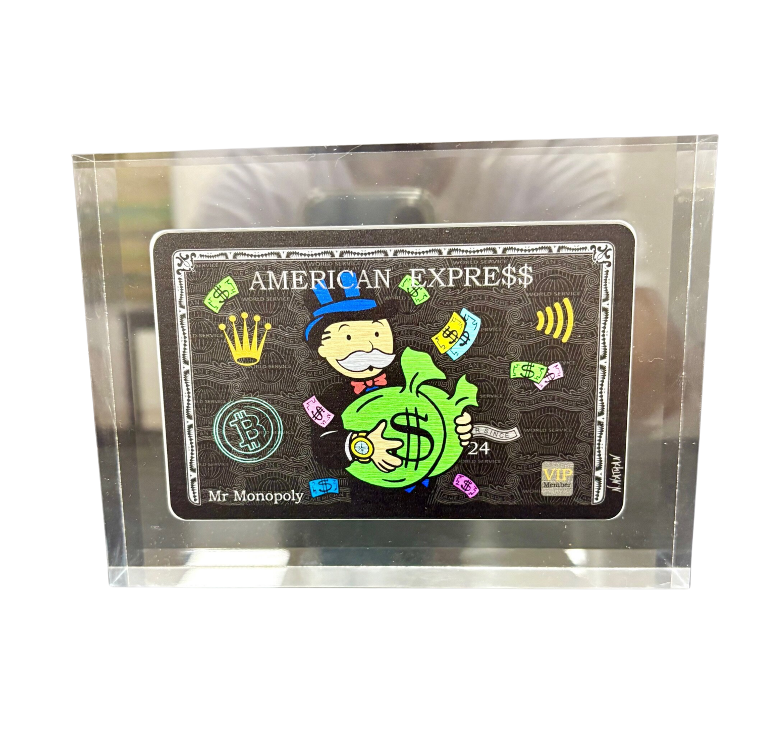 Plexi Card Amex Mr Monopoly N NATHAN Sculpture for sale