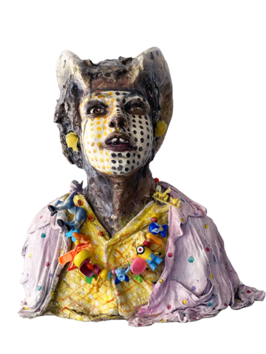 Faune en chemise rose by Aurore LANTERI, Sculpture for Sale on Select