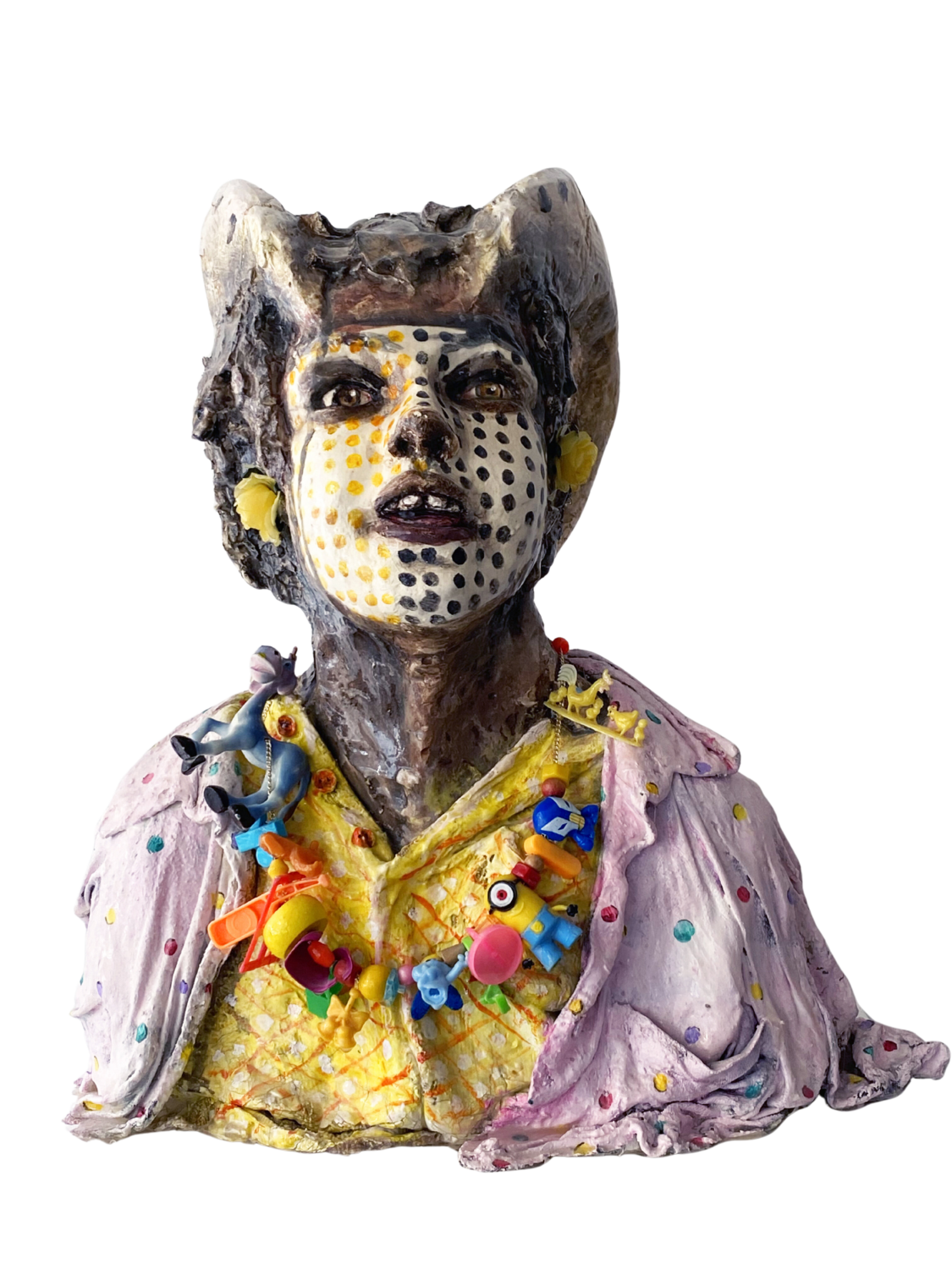 Faune en chemise rose Aurore LANTERI Sculpture for sale