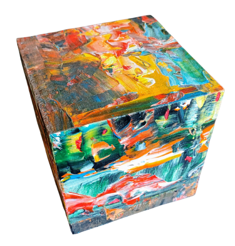 rotation cube abstract by Klaus Angeli, Sculpture for Sale on Select