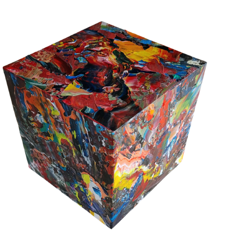 rotation cube abstract by Klaus Angeli, Sculpture for Sale on Select