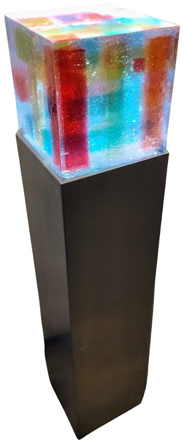 Edelstahllichtobjekt Klaus Angeli Sculpture for sale