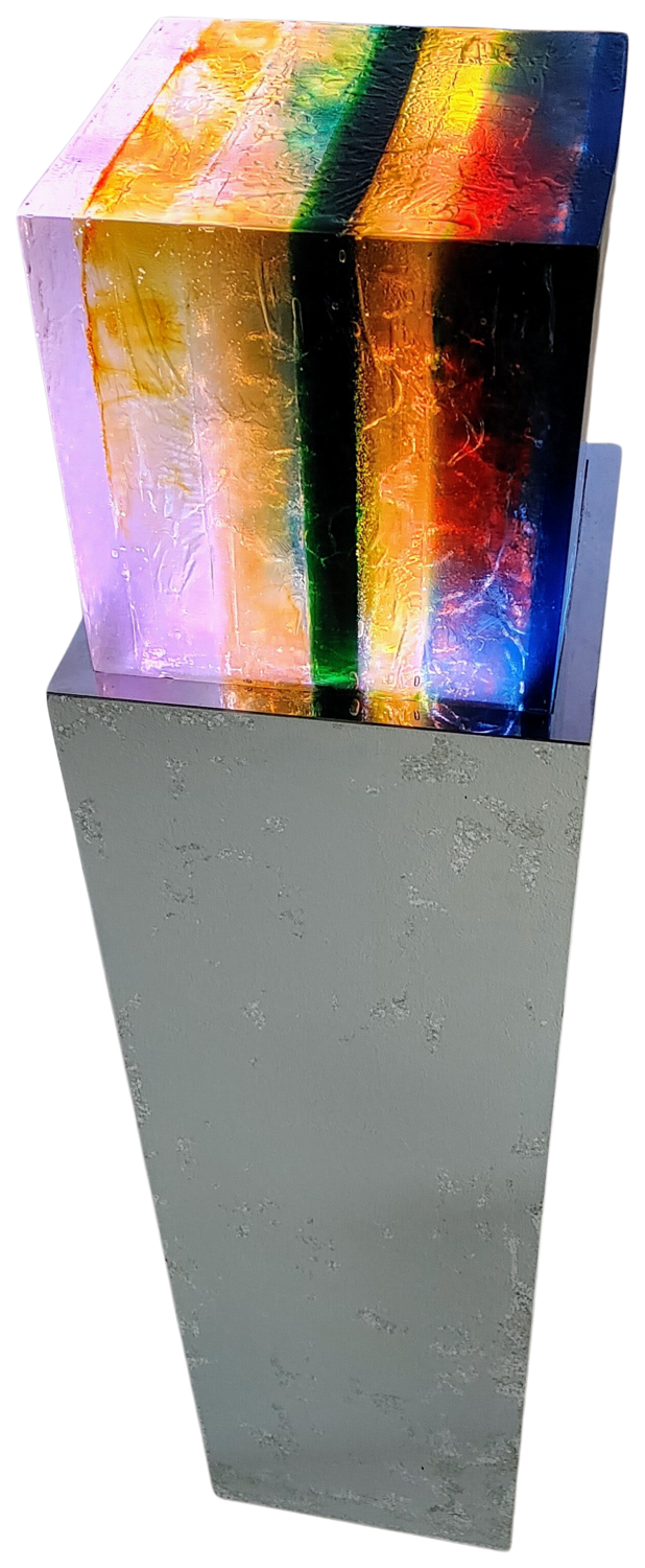 light objekt changing colors Klaus Angeli Sculpture for sale