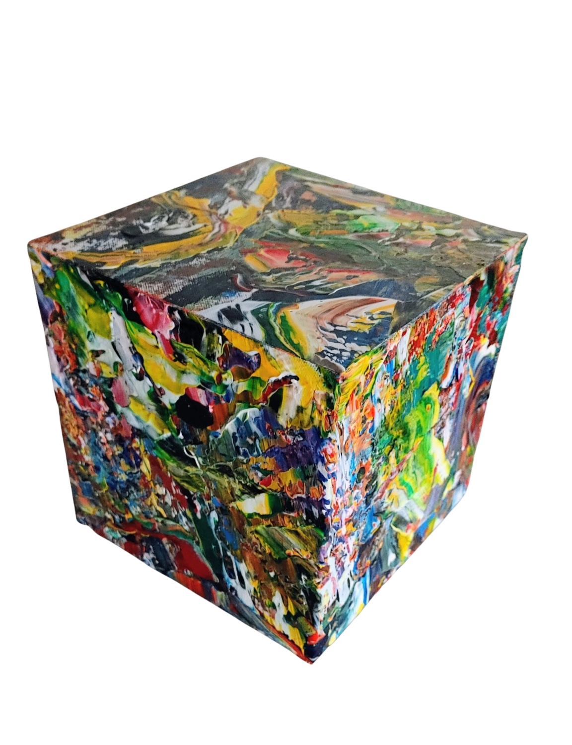 rotations cube green Klaus Angeli Sculpture for sale