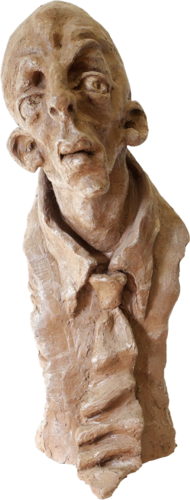 Portrait à la cravate von Marie-Thérèse Tsalapatanis, Skulptur kaufen auf Select