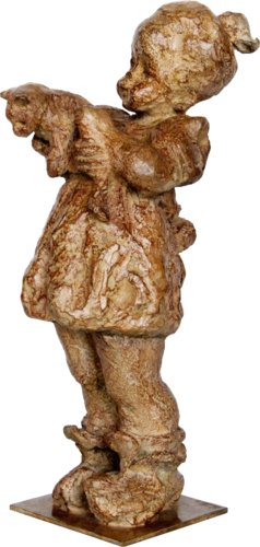 La petite fille et le chaton by Marie-Thérèse Tsalapatanis, Sculpture for Sale on Select