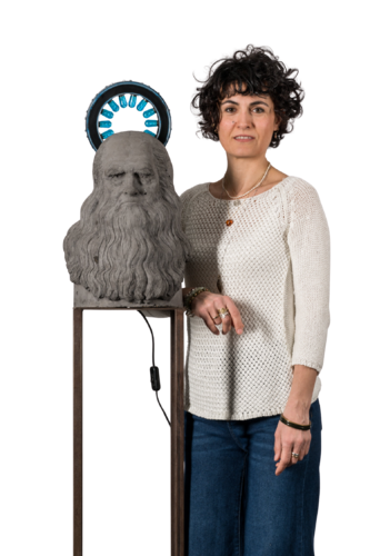 San Leonardo da Vinci - foglia argento by Francioni Mastromarino, Sculpture for Sale on Select