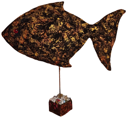 LE POISSON AUX YEUX ROUGE by Christiane Guerry, Sculpture for Sale on Select