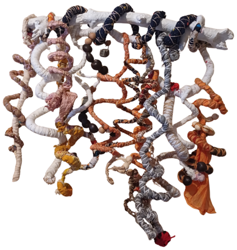 DE BOIS, DE FILS, DE LAINES, DE TISSUS ET DE FER by Christiane Guerry, Sculpture for Sale on Select
