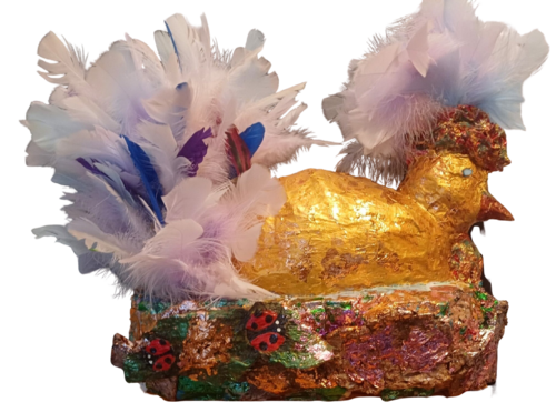 MA POULE EN OR by Christiane Guerry, Sculpture for Sale on Select