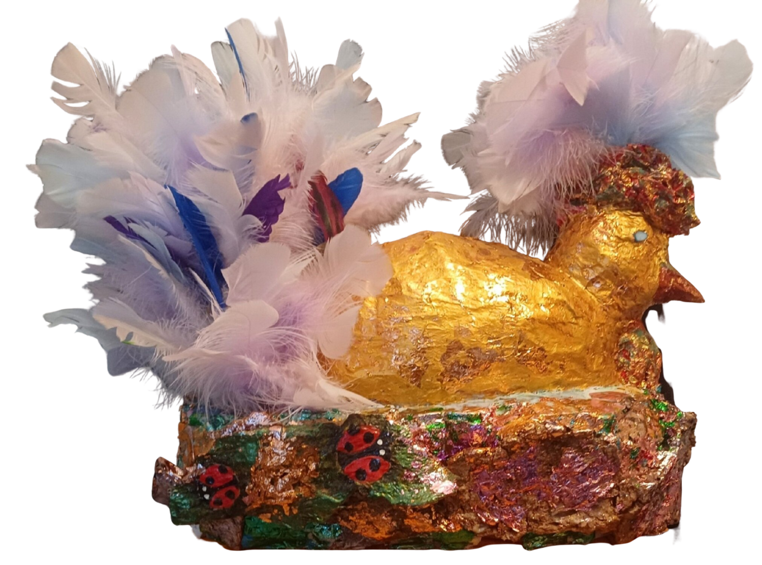 MA POULE EN OR Christiane Guerry Sculpture for sale