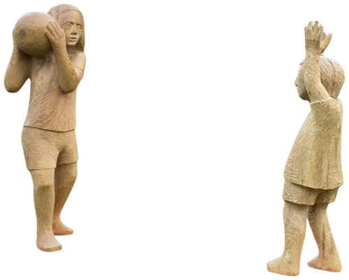 The girl caught the ball by Ranulf Streuff, Sculpture for Sale on Select