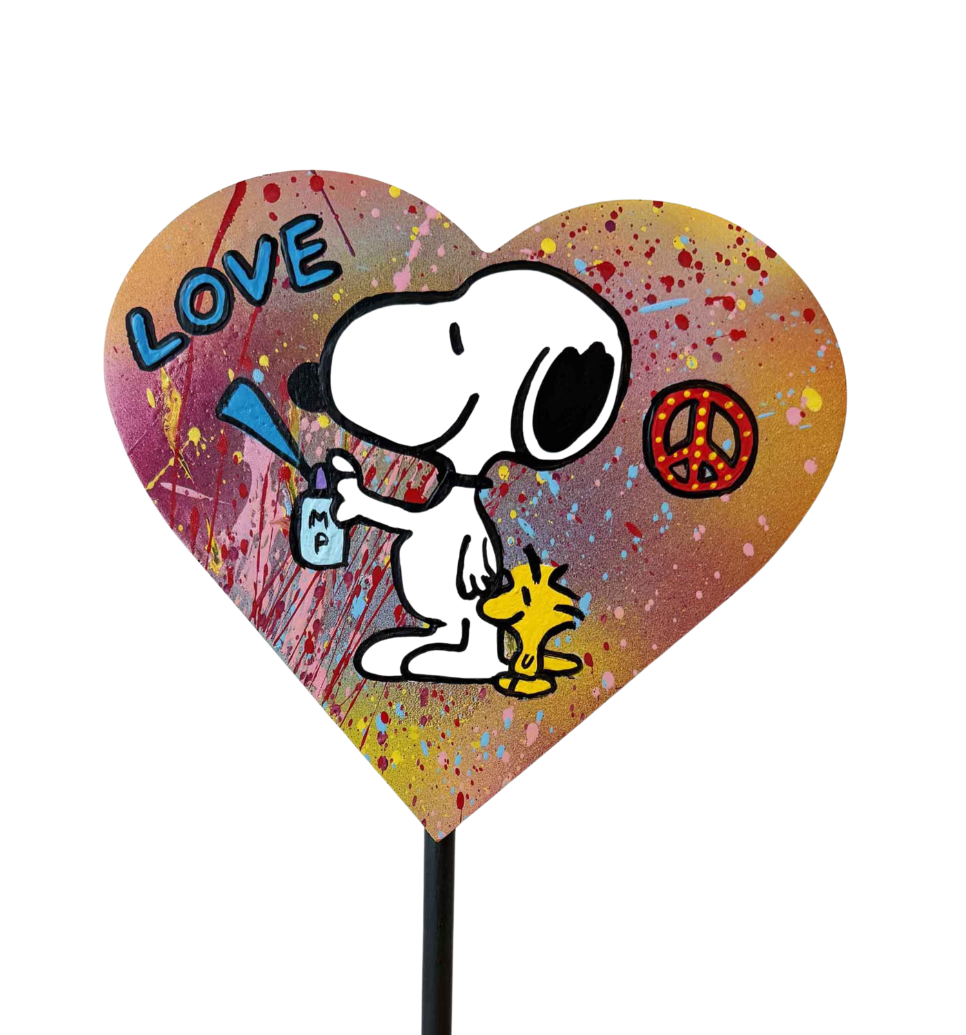 LOVE AND PEACE skulptur herz resinart popart michael pfannschmidt Sculpture for sale