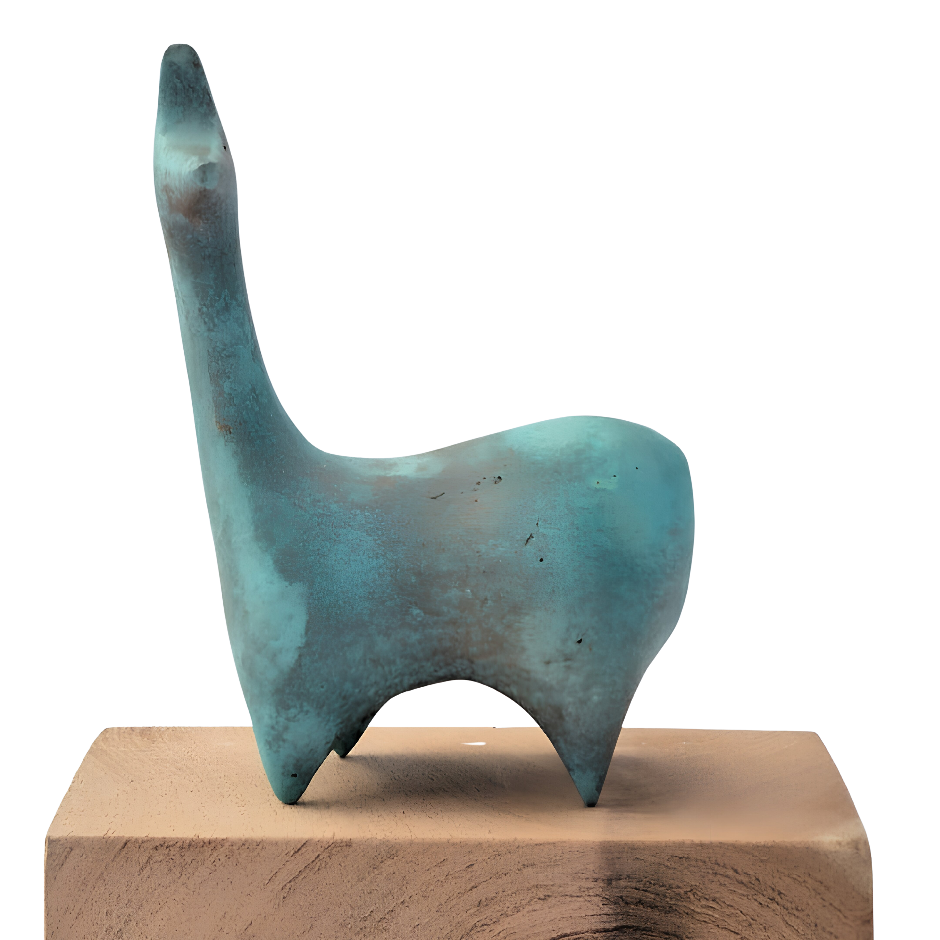 Small Curved Green Llama