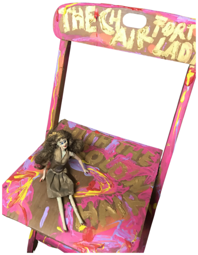 Homage to David Lynch - The chair for the lady with the golden hair - Der Stuhl für die Dame mit dem goldenen Haar by Meinrad Hoyer, Sculpture for Sale on Select