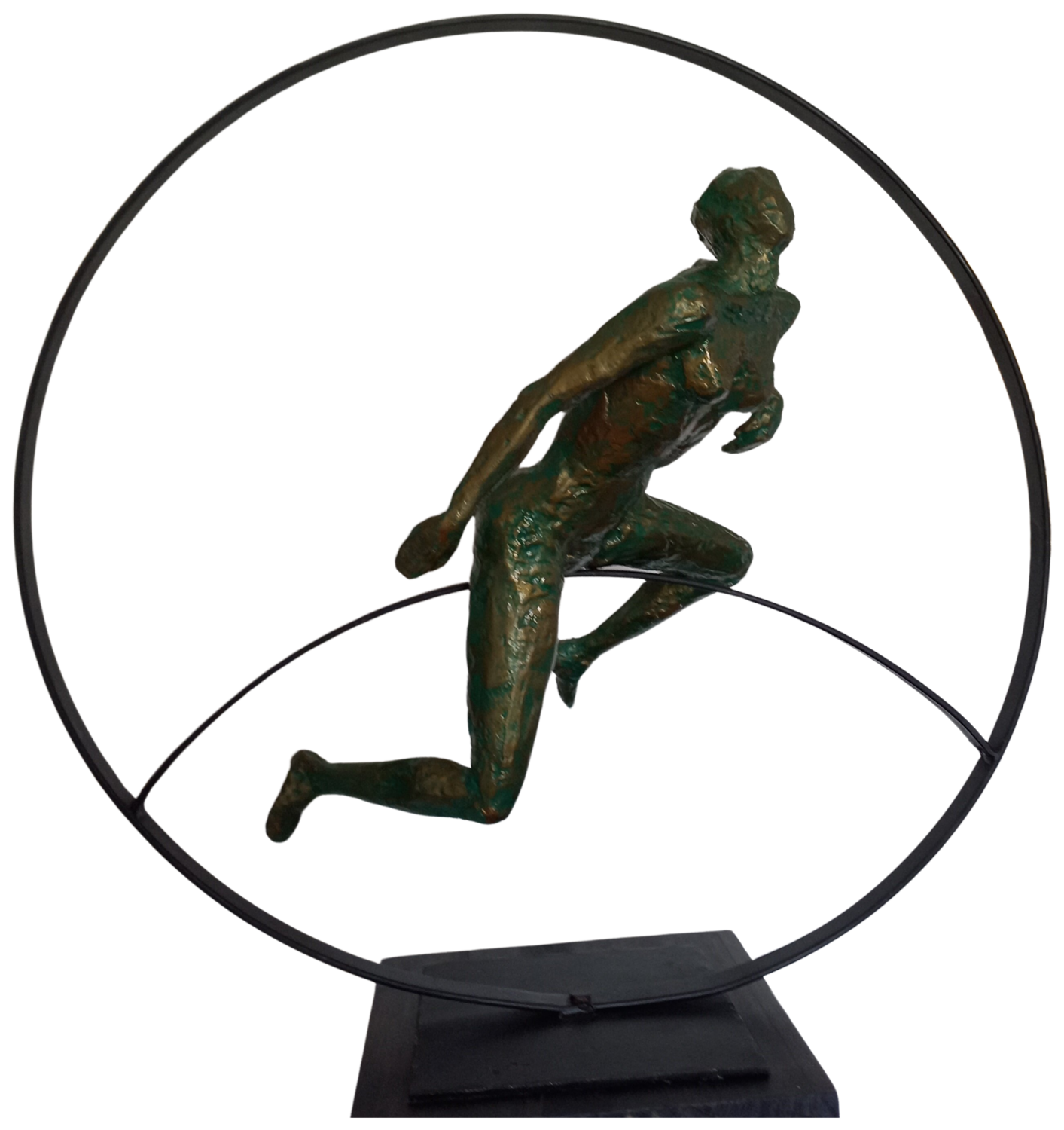 Mindfulness golden green Vicky Pérez Sculpture for sale