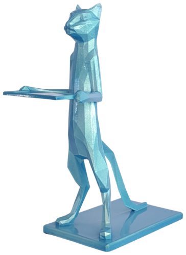 Chat Maitre Polygone - Lightblue by Christian Schwaller, Sculpture for Sale on Select