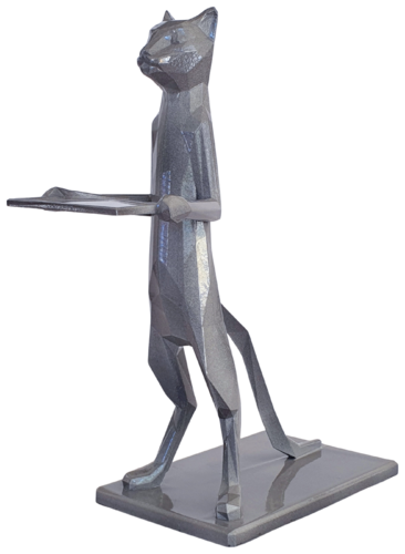 Chat Maitre Polygone - Grey by Christian Schwaller, Sculpture for Sale on Select