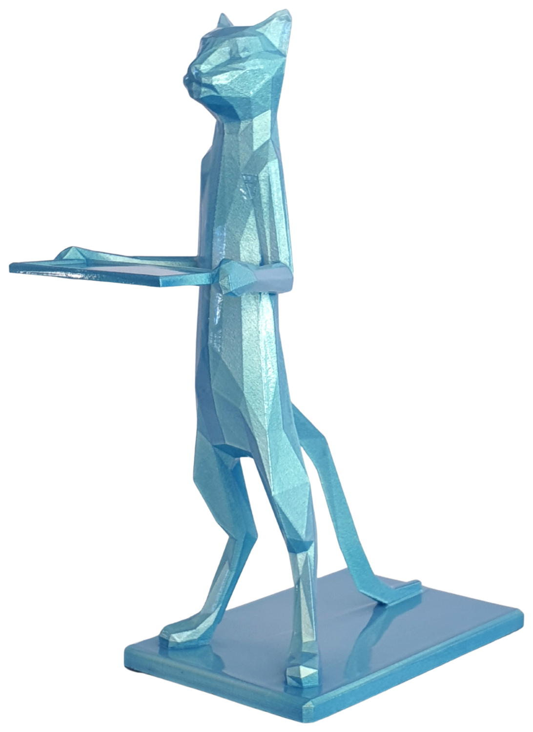 Chat Maitre Polygone - Lightblue Christian Schwaller Sculpture for sale