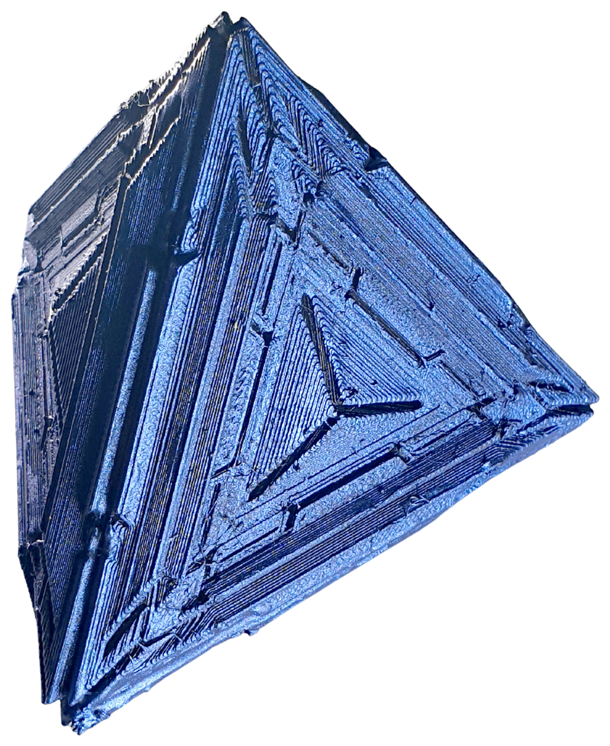 Small Blue Tetrahedron Christian Schwaller Sculpture for sale