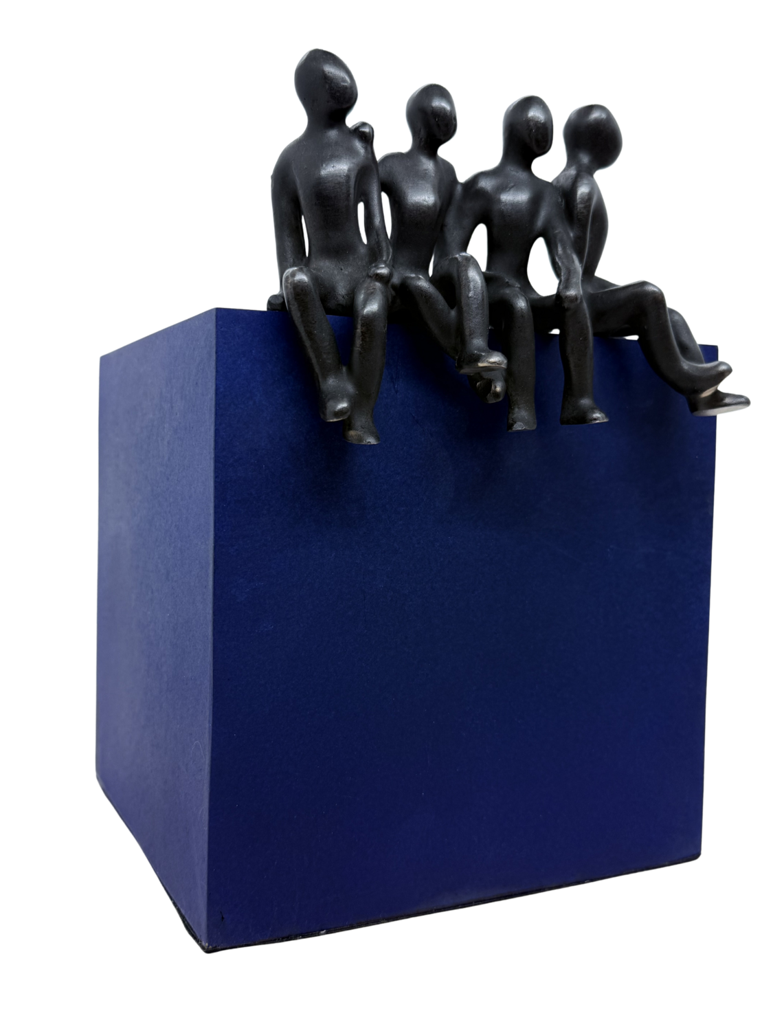 La famille heureuse... [BLOC BLEU MARINE] (série : Terre d’enfants 2025) Olivier Messas Sculpture for sale