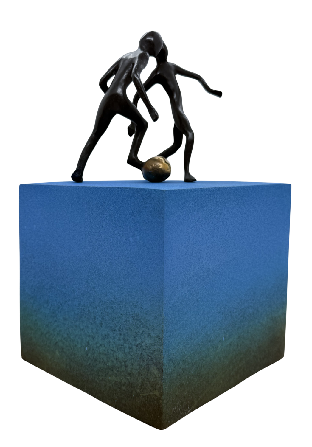 Les petits champions... (BLEU DÉGRADÉ) (Terre d’enfants 2022) Olivier Messas Sculpture for sale