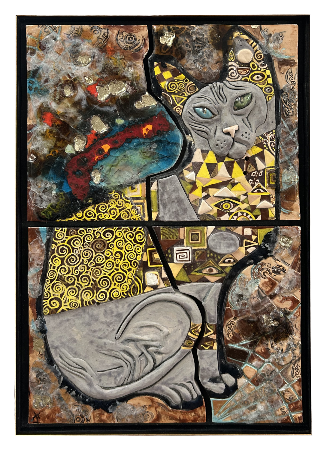 Klimt Cat Dmitry Spiros Sculpture for sale