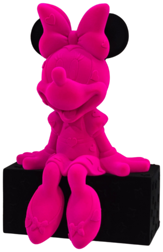 Patryk Konrad - Minnie velvet pink on black stand - Limited edition by Patryk Konrad Patora, Sculpture for Sale on Select