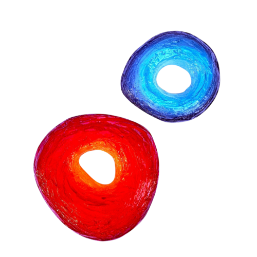 "between fire & water" (3D & Epoxy) diptych by Kim Benz, Sculpture for Sale on Select