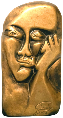 “Pensiero ipnotico” bronzo 1/8  base granito nero. by Gladys Sica, Sculpture for Sale on Select