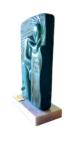 "Donna che aspetta" altorilievo bronzo patinato su marmo 2-8 by Gladys Sica, Sculpture for Sale on Select