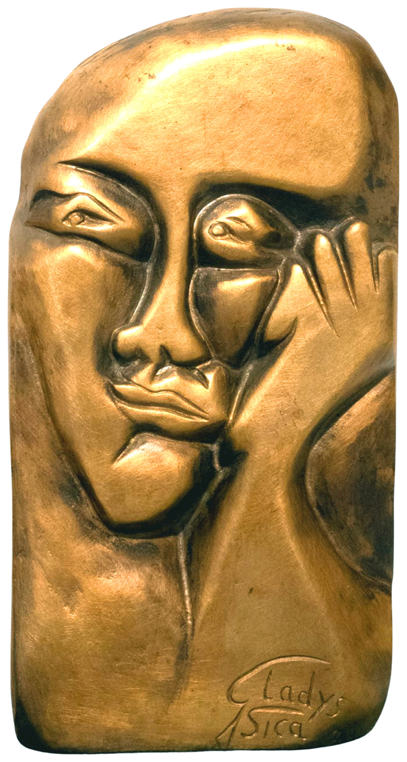 “Pensiero ipnotico” bronzo 1/8  base granito nero. Gladys Sica Sculpture for sale