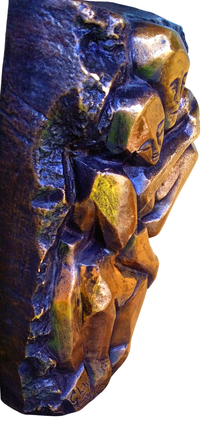“In coppia” bronzo 2/8 su lastra ferro. Gladys Sica Sculpture for sale